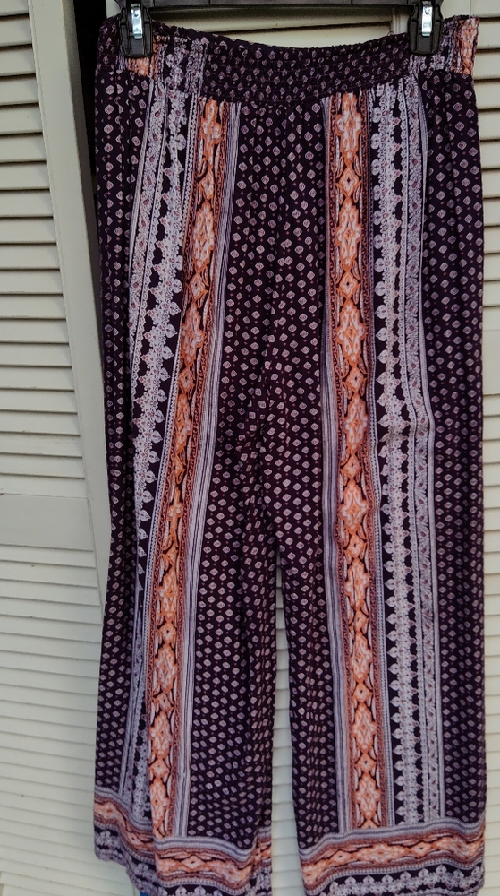 Boho wide leg palazzo pants